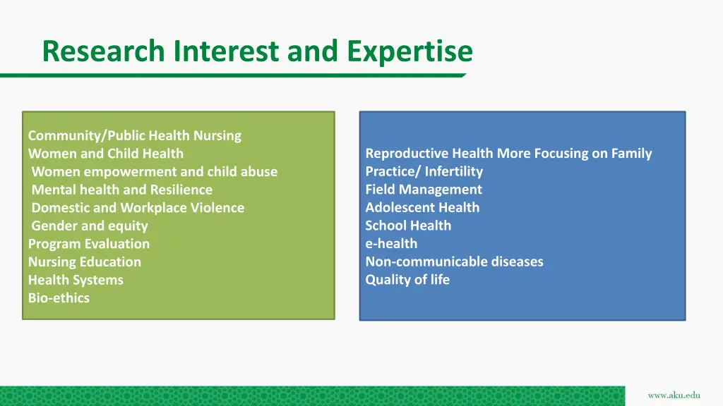 research interest and expertise