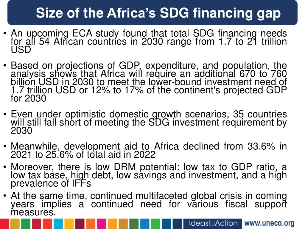 size of the africa s sdg financing gap