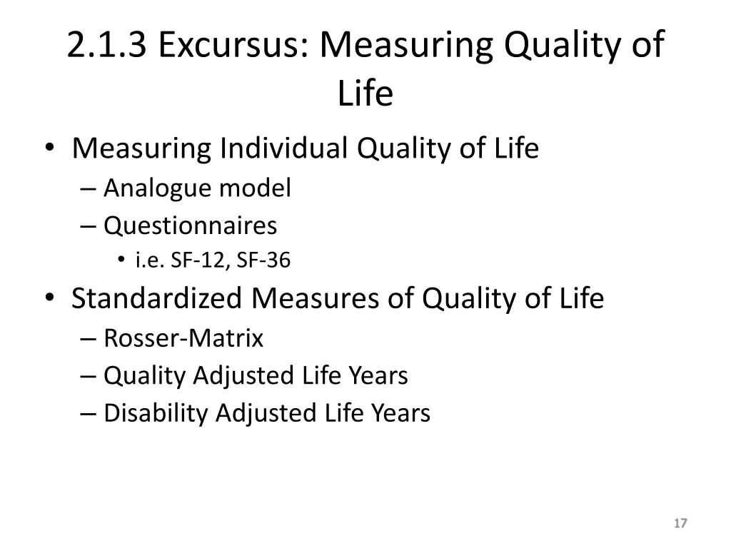 2 1 3 excursus measuring quality of life