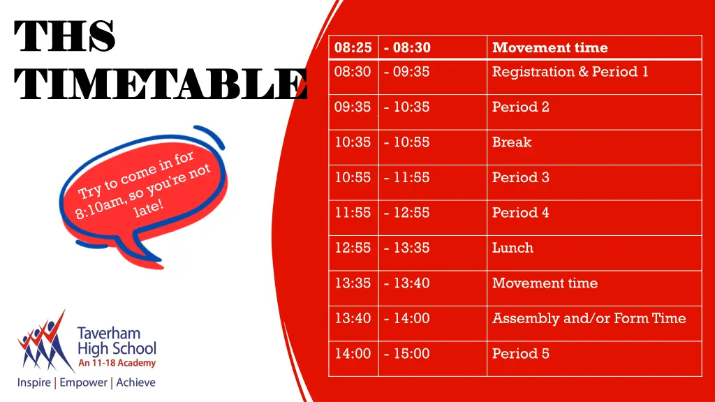 ths ths timetable timetable