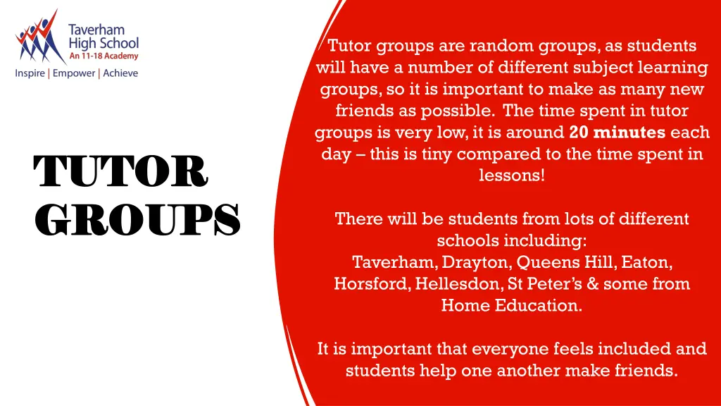 tutor groups are random groups as students will