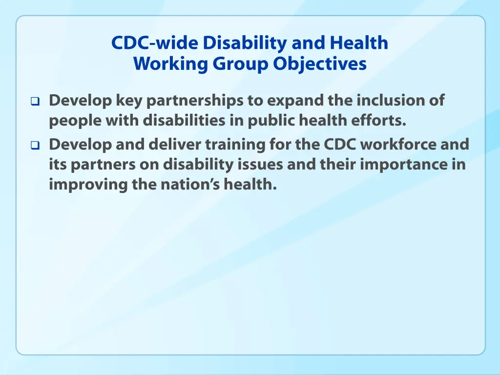 cdc wide disability and health working group 1