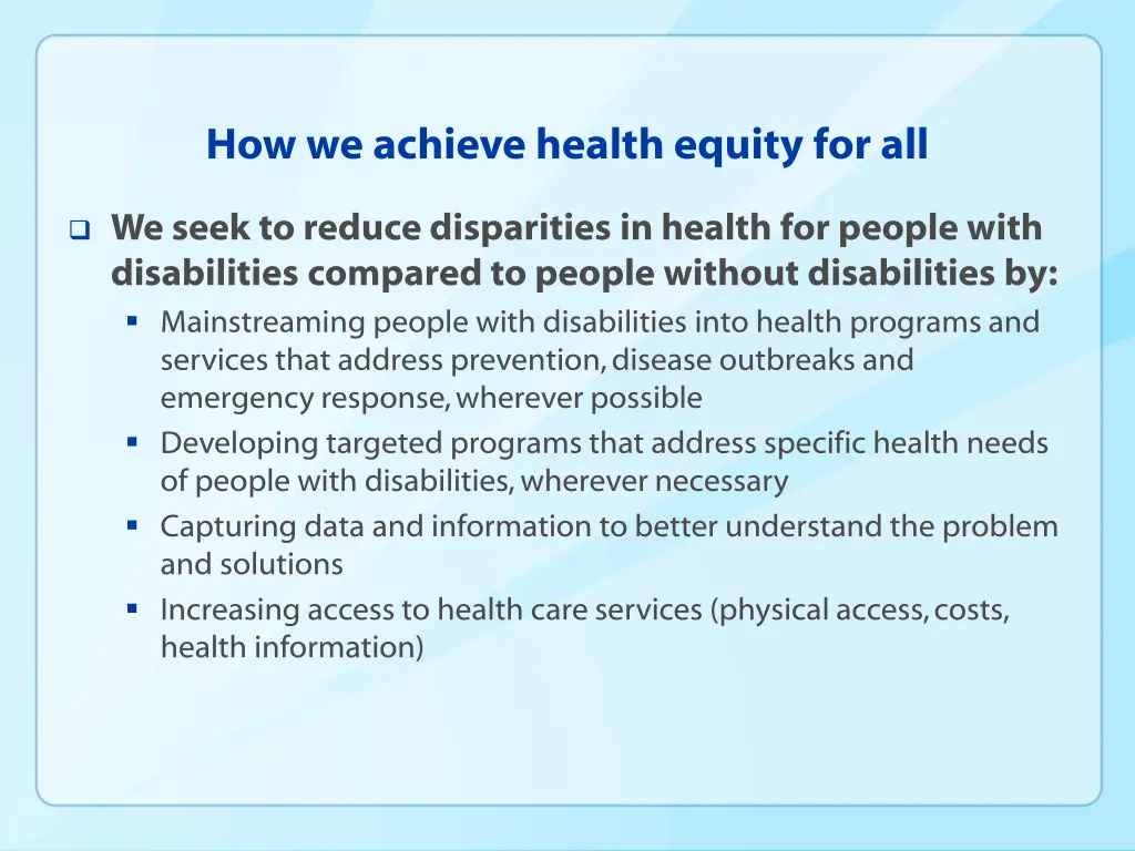 how we achieve health equity for all