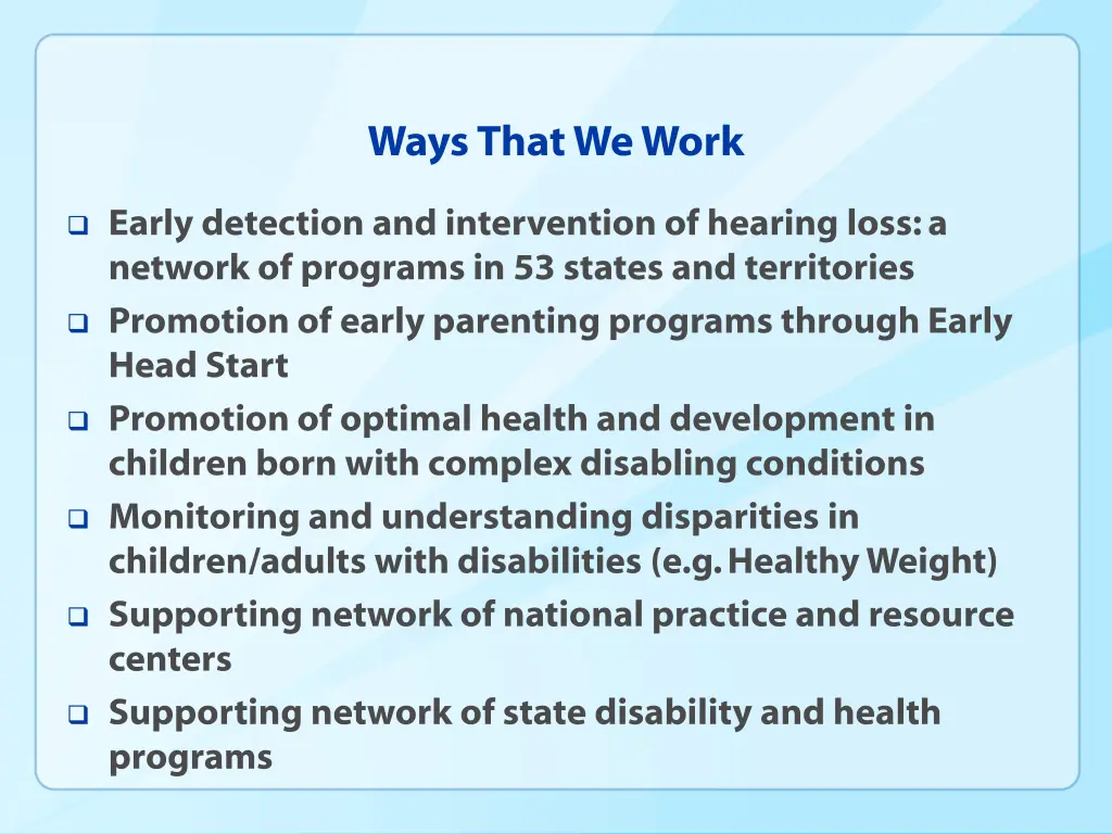 ways that we work