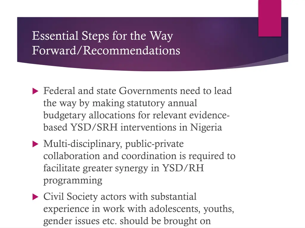 essential steps for the way forward 1
