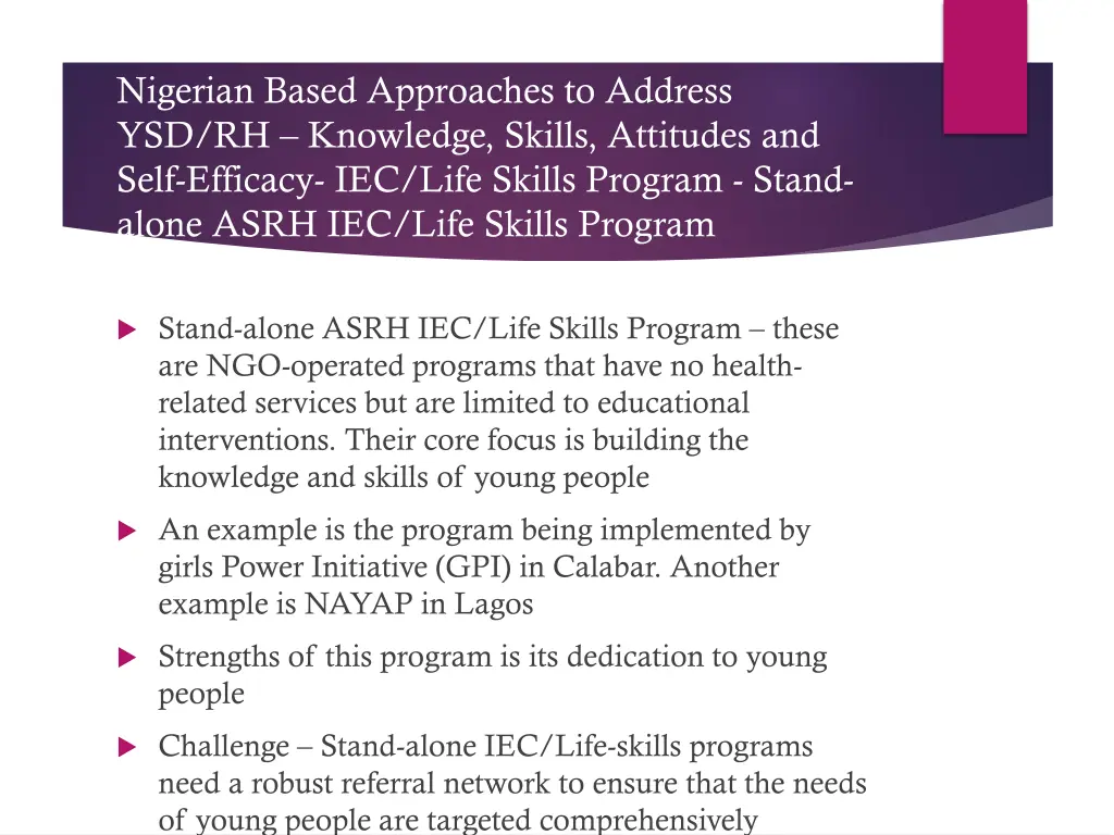 nigerian based approaches to address 2
