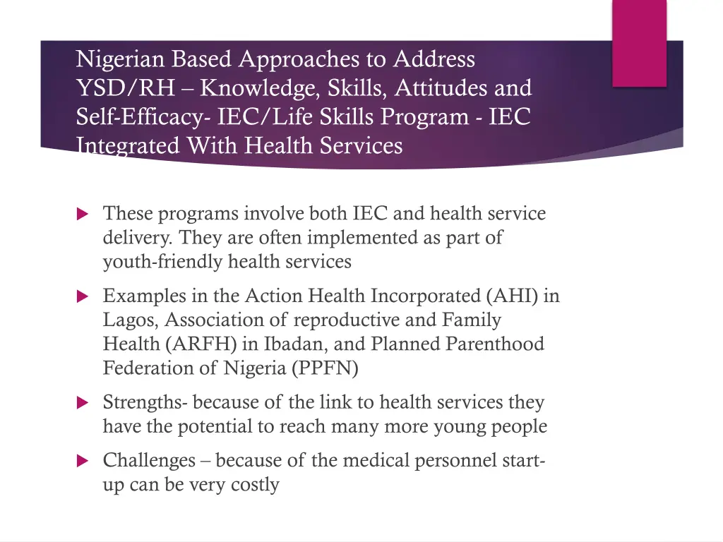 nigerian based approaches to address 4