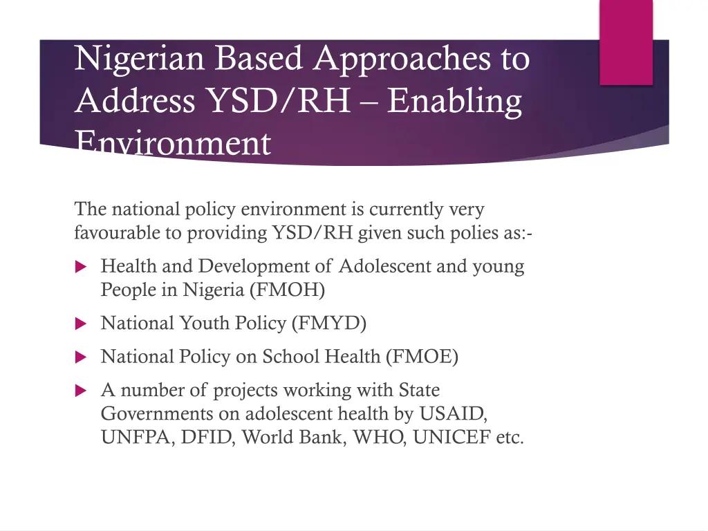 nigerian based approaches to address