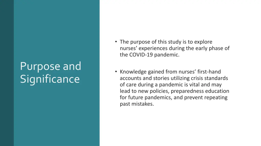 the purpose of this study is to explore nurses