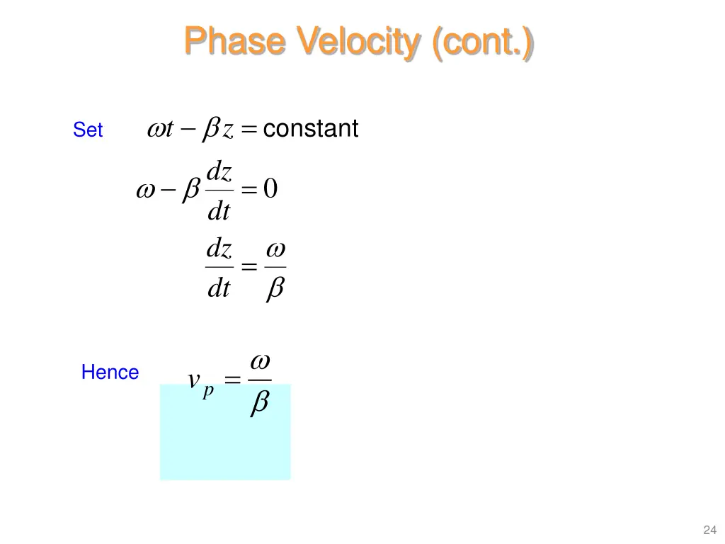 phase velocity cont