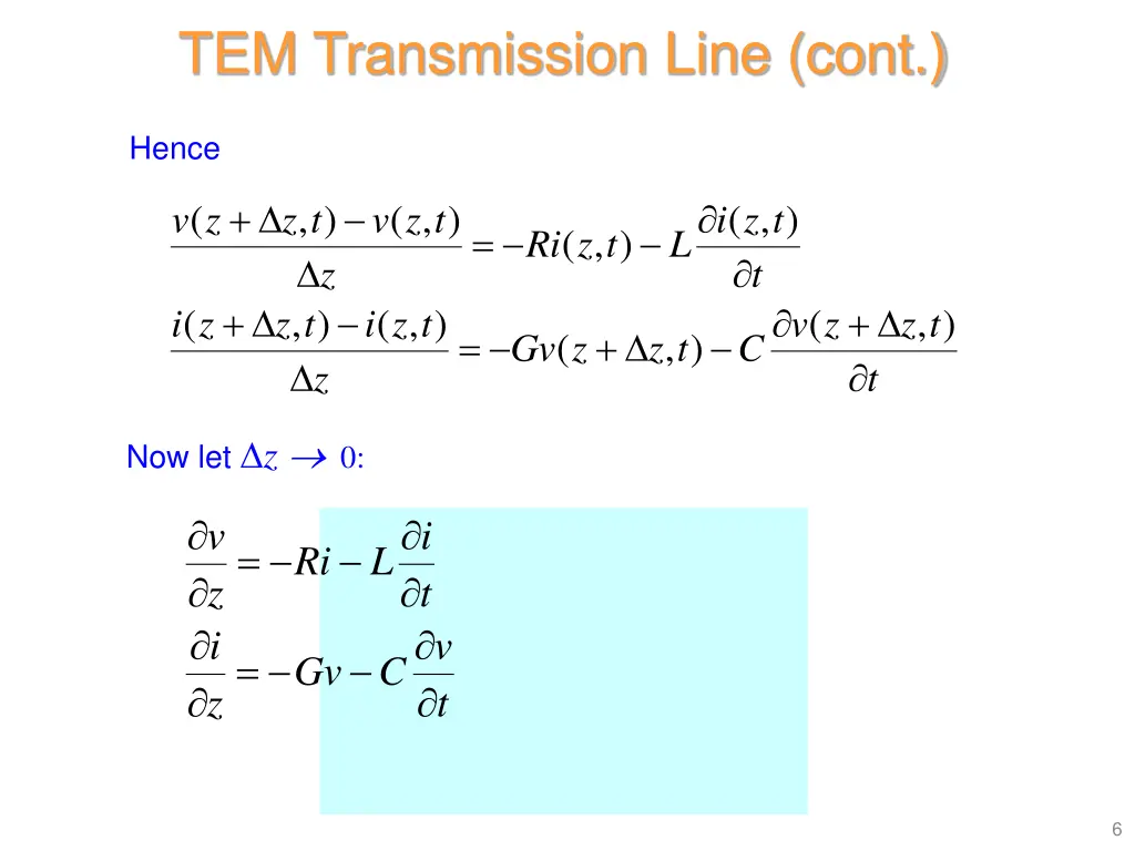 tem transmission line cont