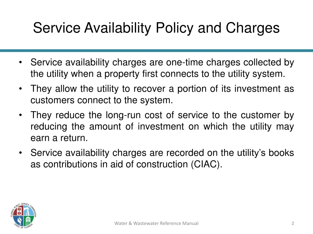 service availability policy and charges 1