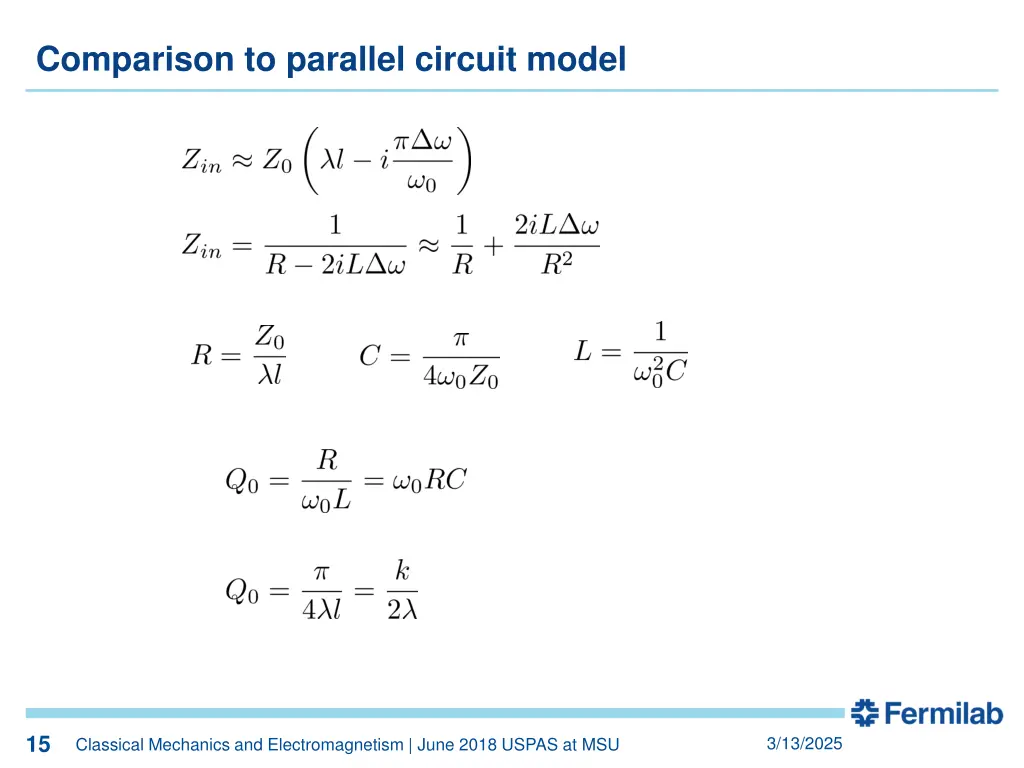 comparison to parallel circuit model