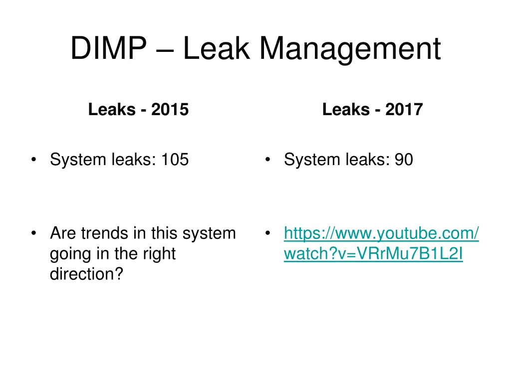 dimp leak management