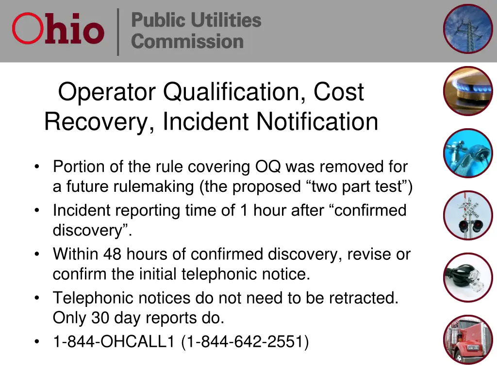 operator qualification cost recovery incident
