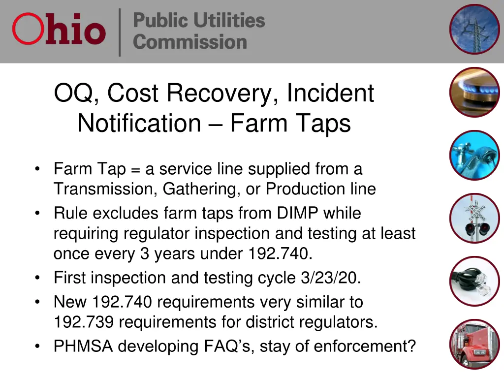 oq cost recovery incident notification farm taps