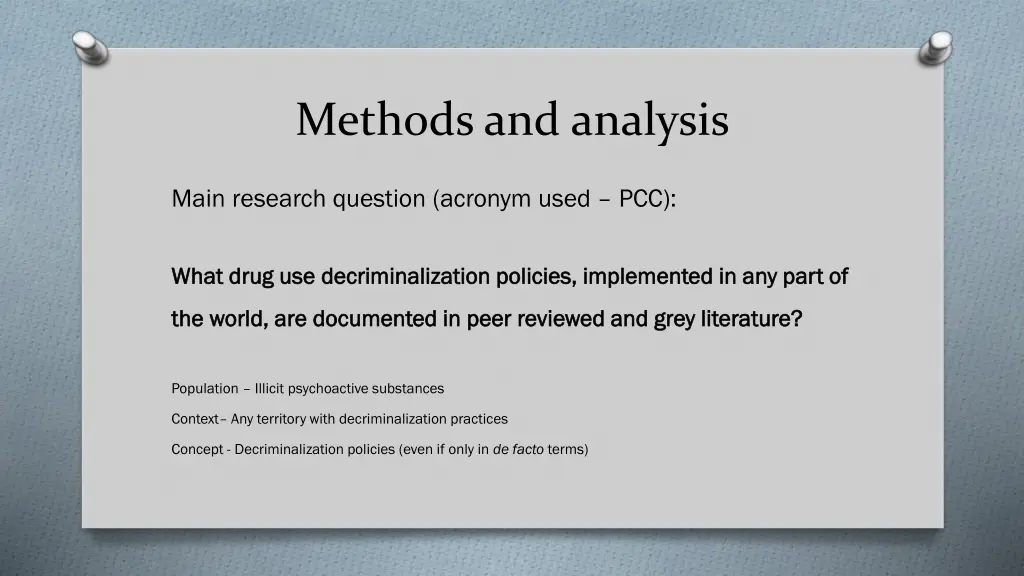 methods and analysis 1