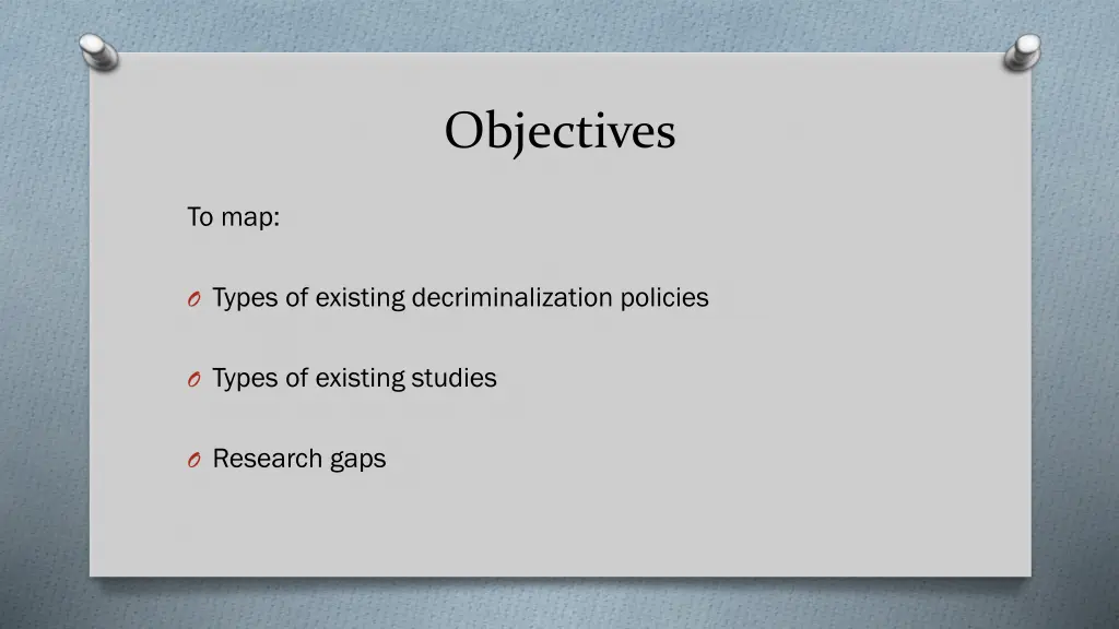 objectives