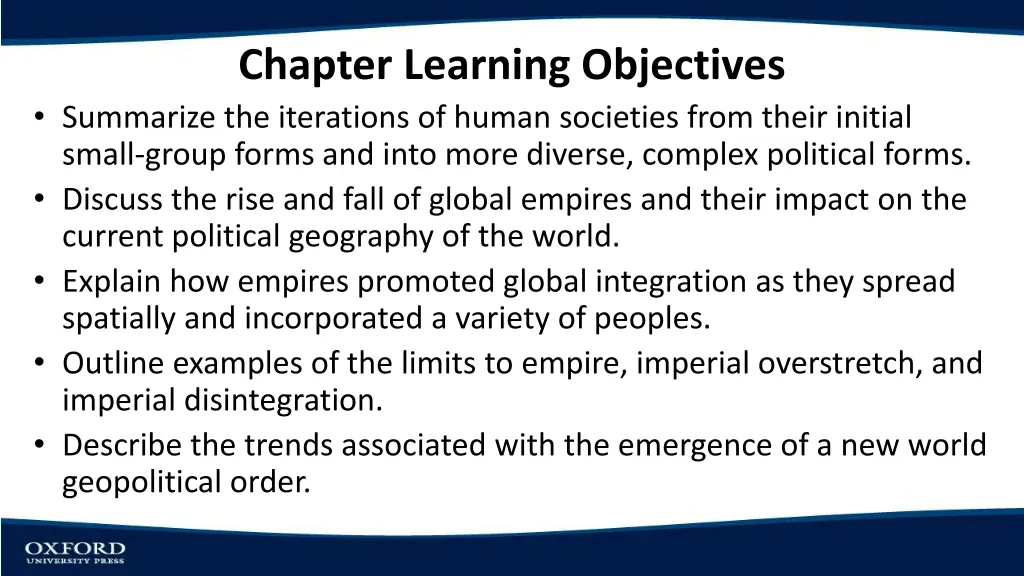chapter learning objectives