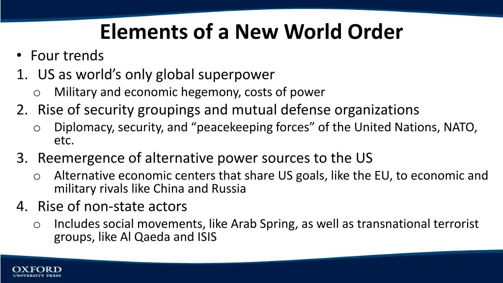 elements of a new world order