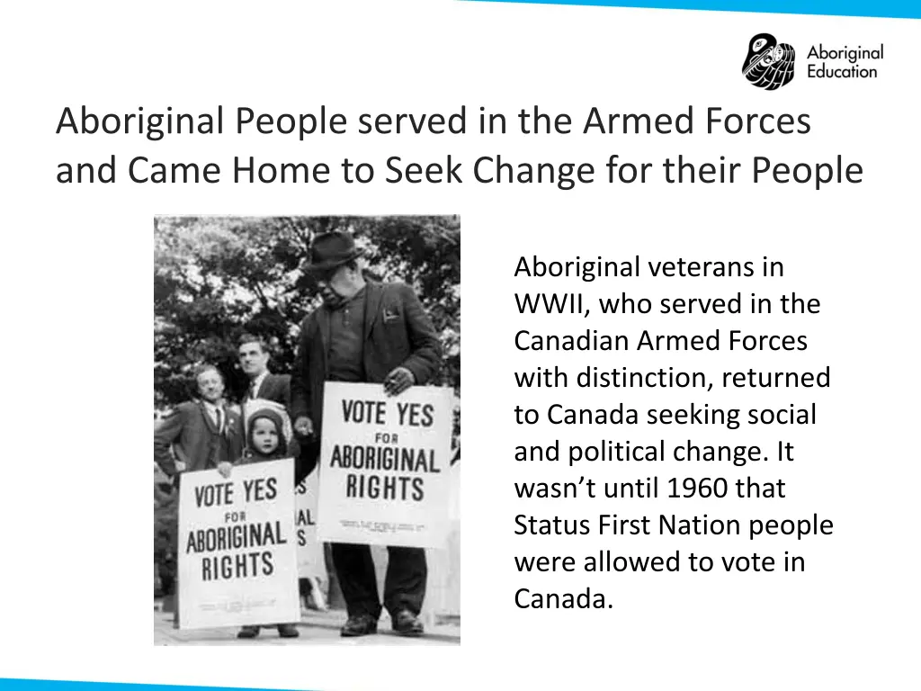 aboriginal people served in the armed forces
