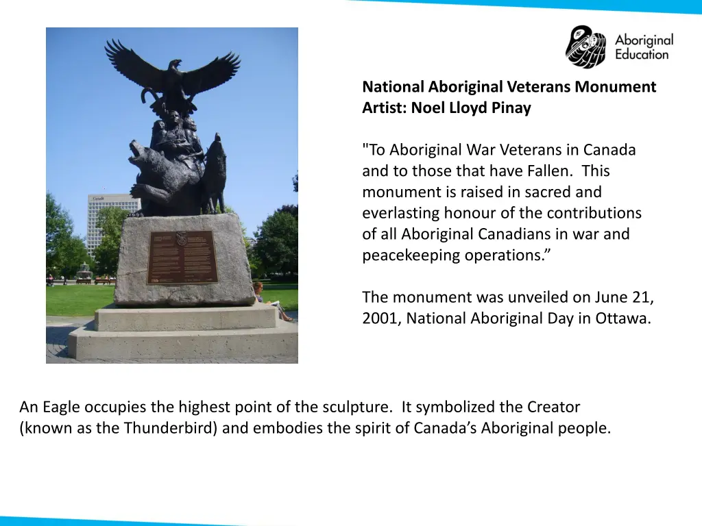 national aboriginal veterans monument artist noel