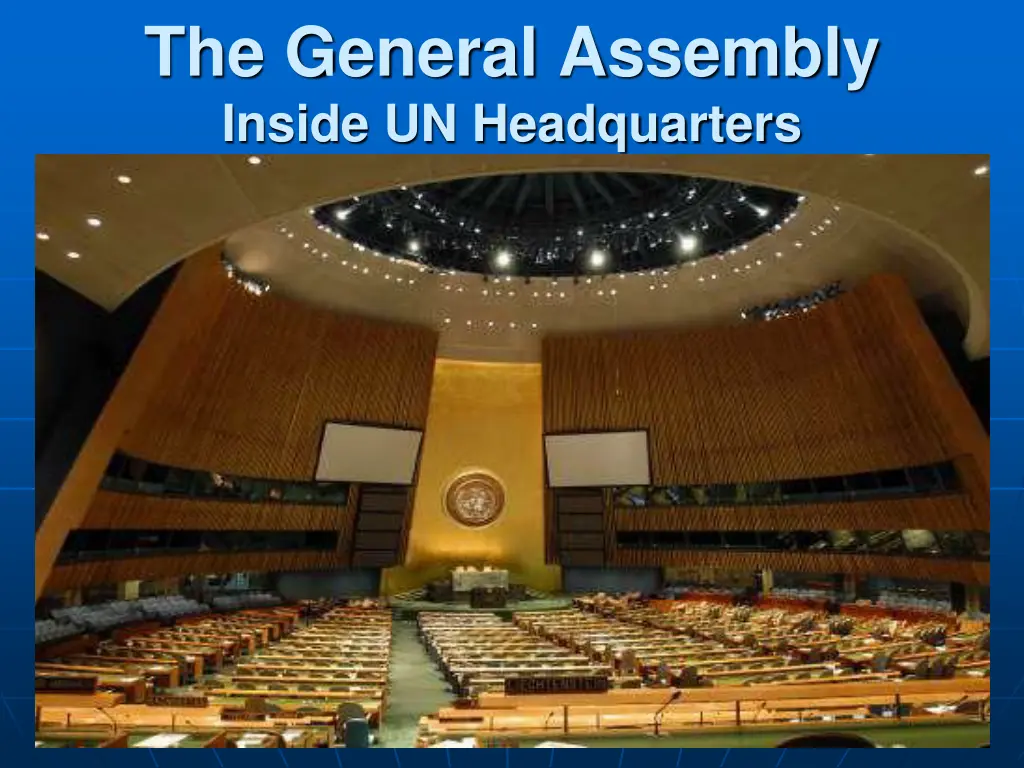 the general assembly inside un headquarters