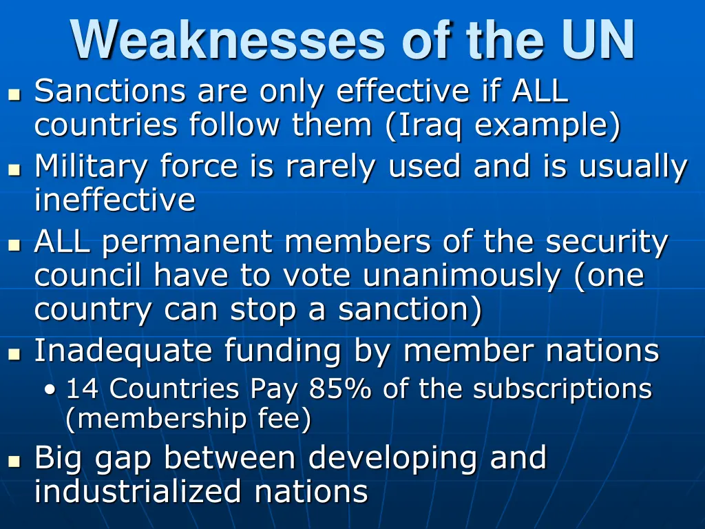 weaknesses of the un sanctions are only effective