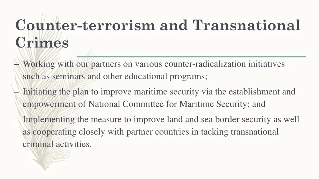 counter terrorism and transnational crimes