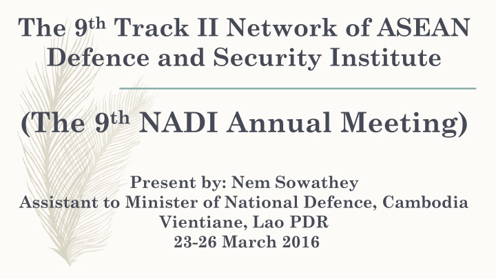the 9 th track ii network of asean defence