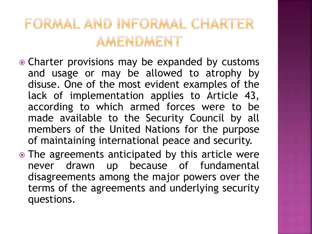 formal and informal charter amendment 1
