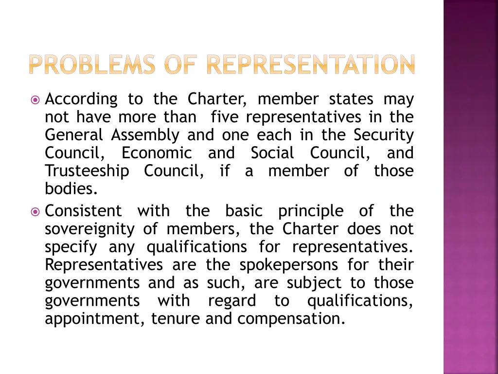 problems of representation