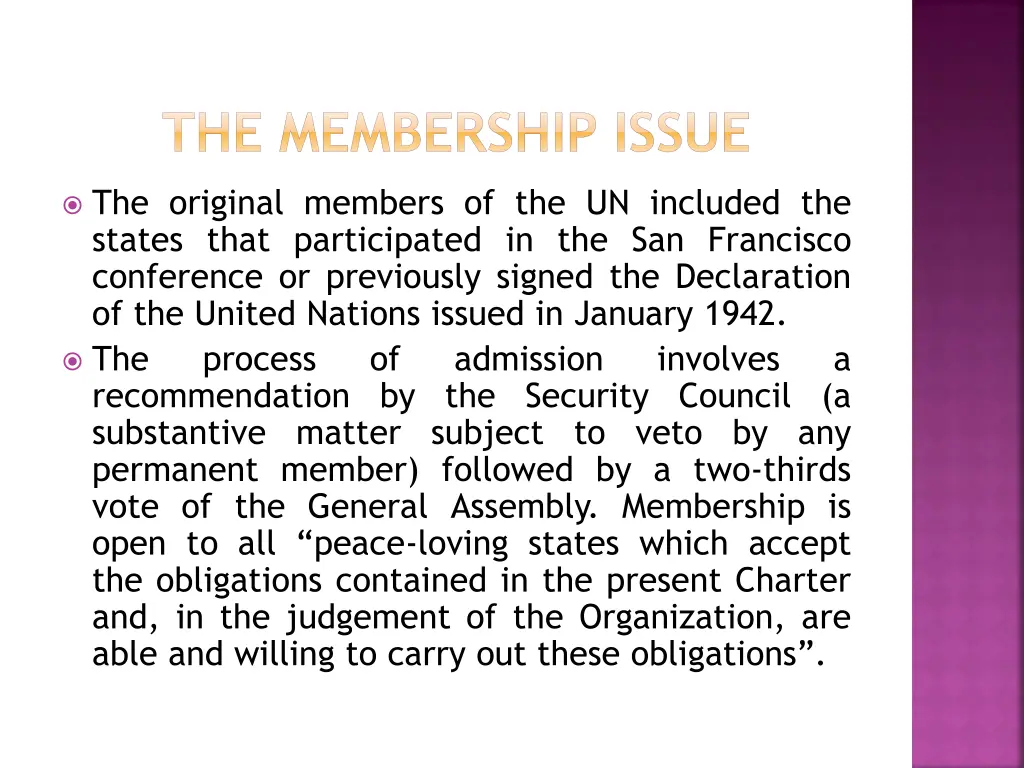 the membership issue 1