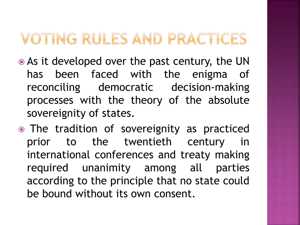 voting rules and practices