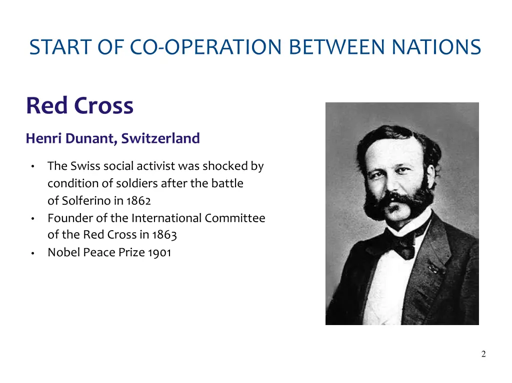 start of co operation between nations