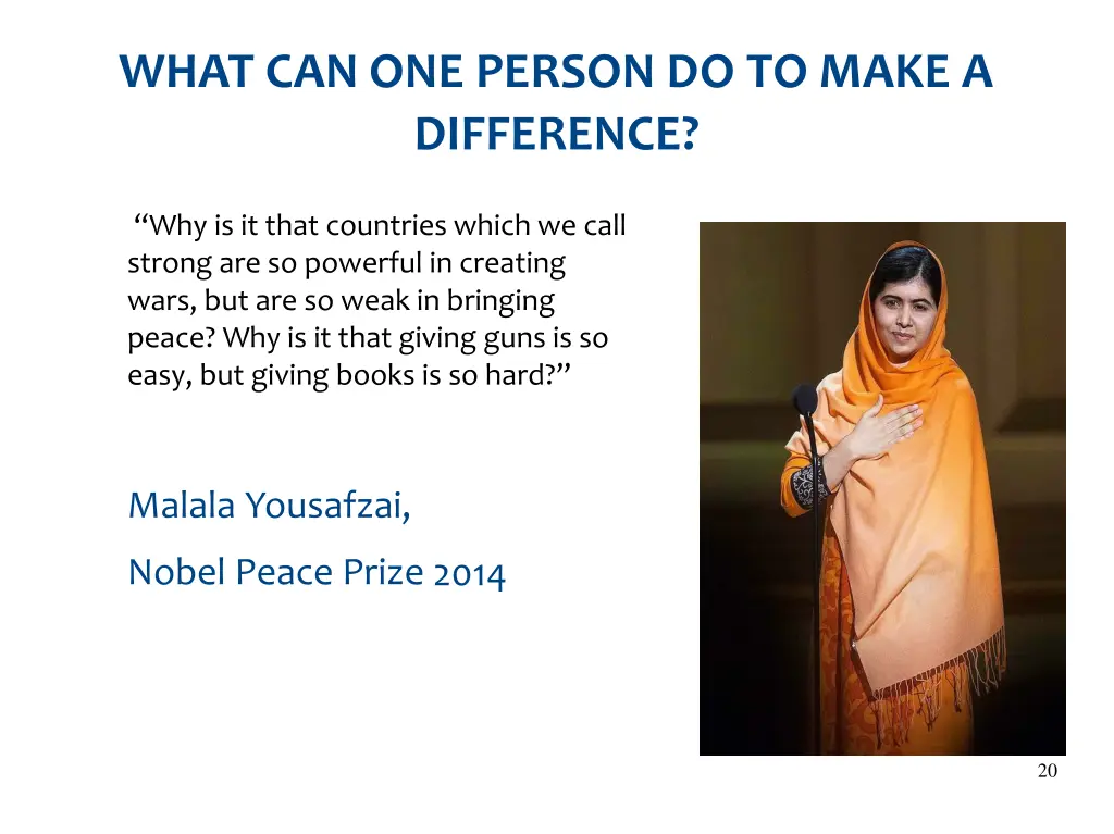 what can one person do difference