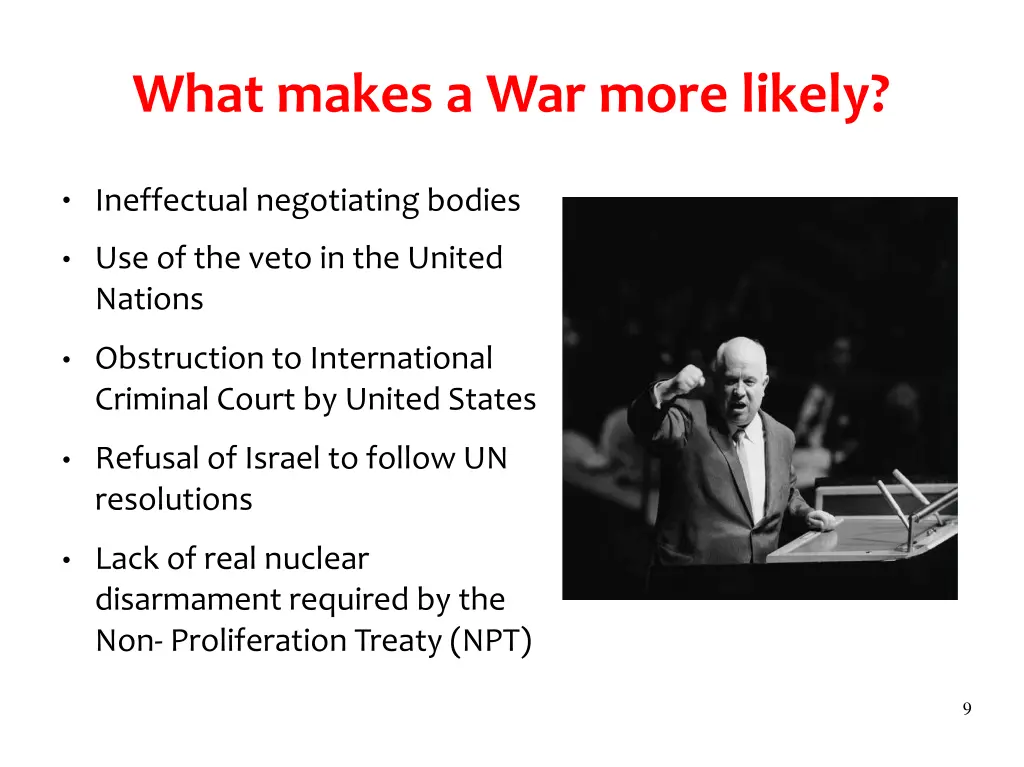 what makes a war more likely 1