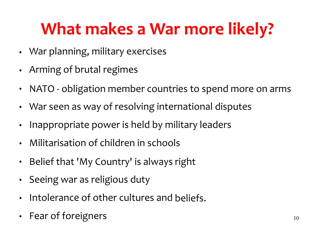 what makes a war more likely 2