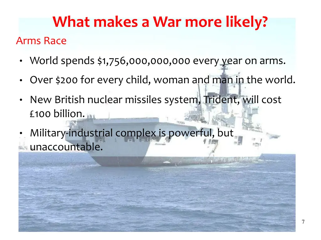 what makes a war more likely arms race