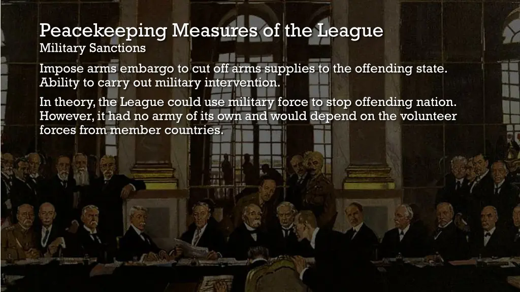 peacekeeping measures of the league military