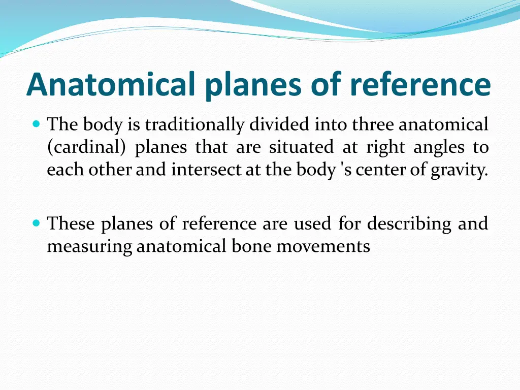 anatomical planes of reference