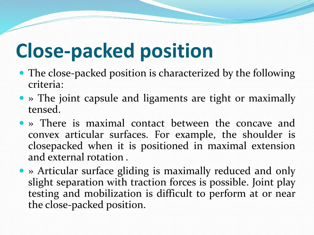 close packed position