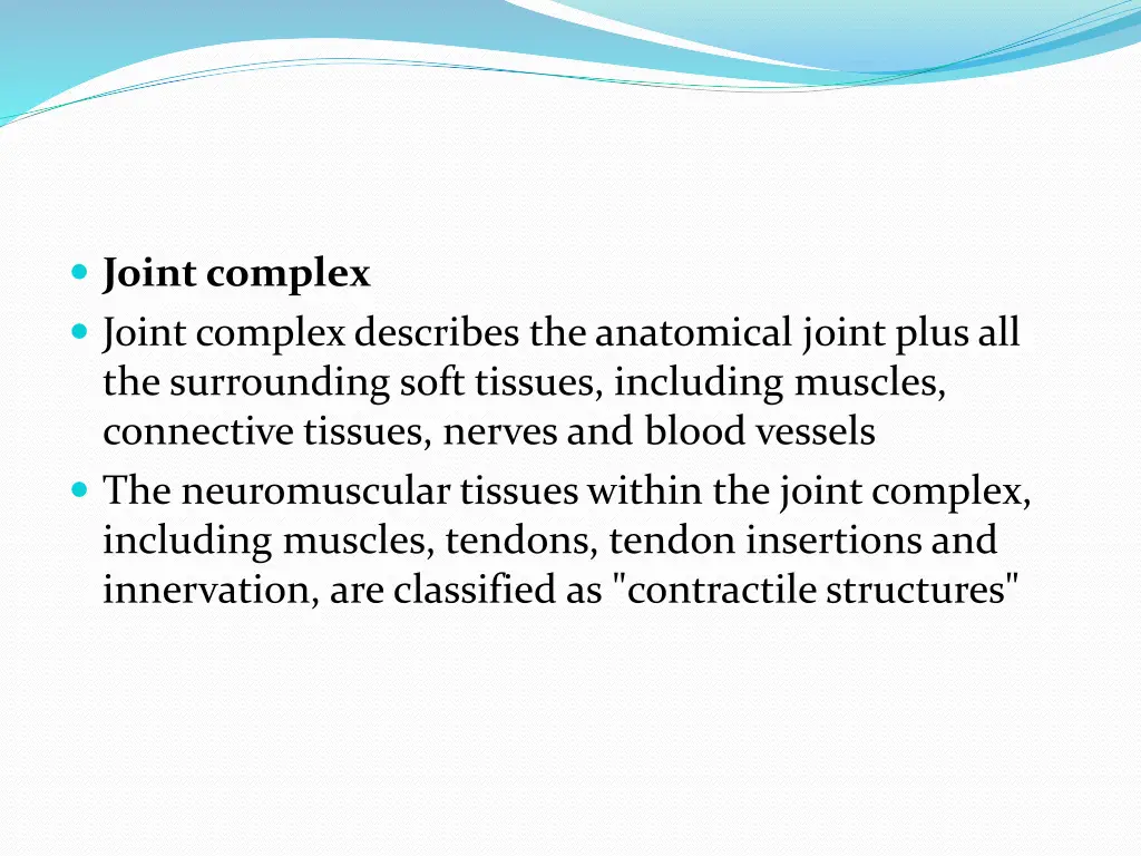 joint complex joint complex describes