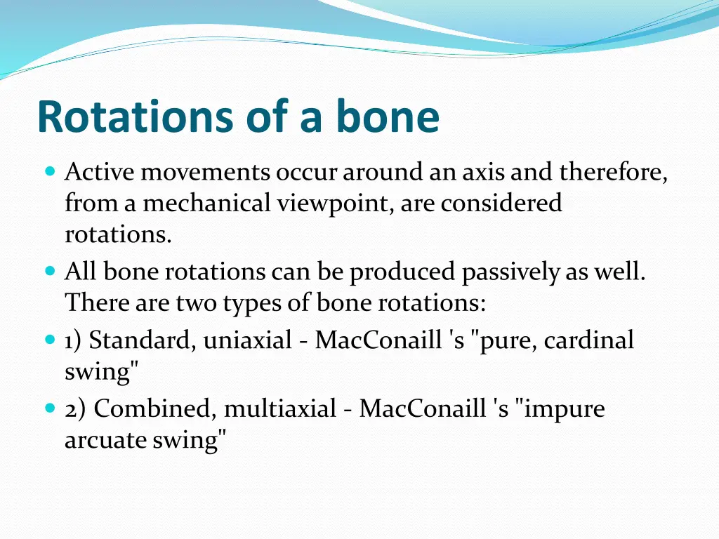 rotations of a bone