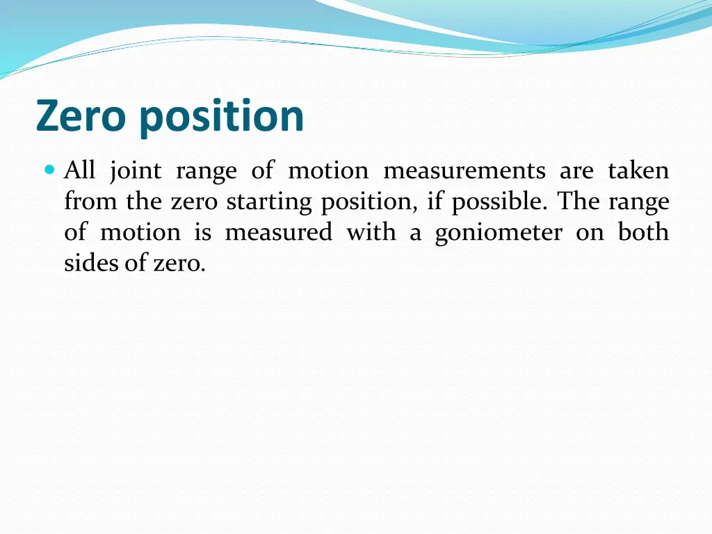 zero position