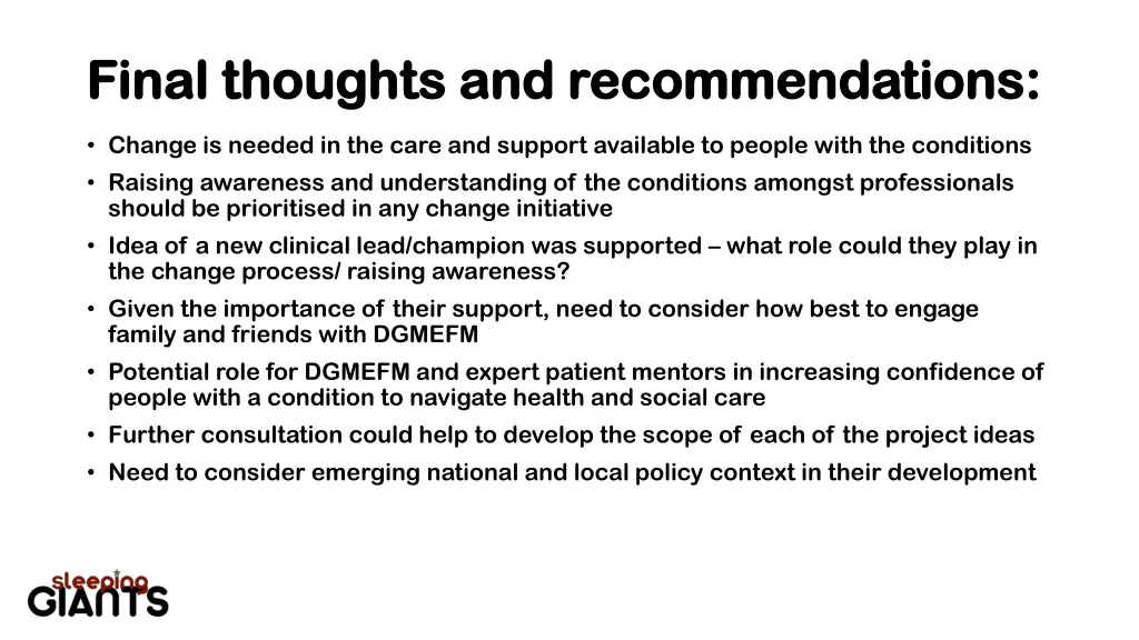 final thoughts and recommendations final thoughts