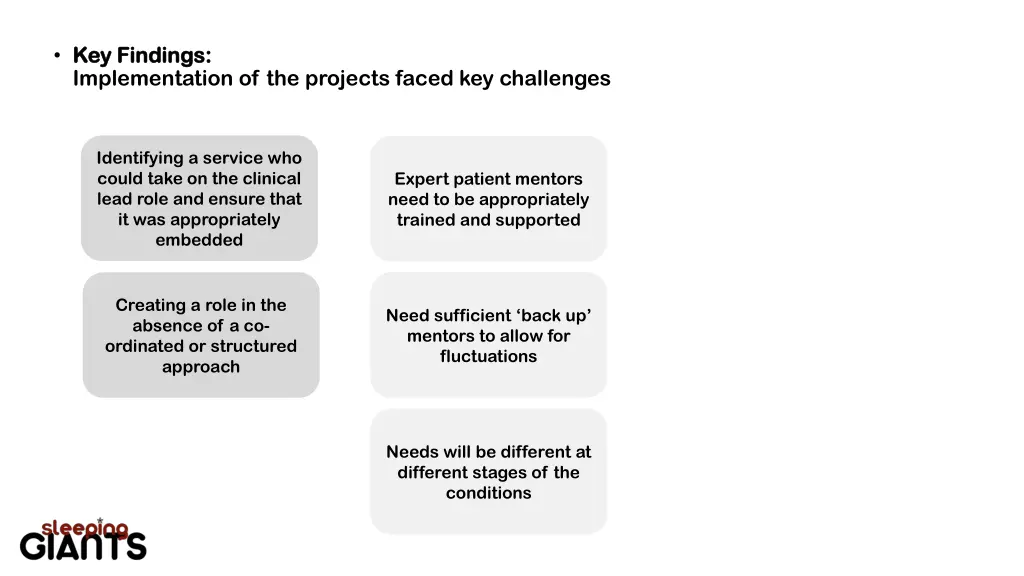 key findings key findings implementation