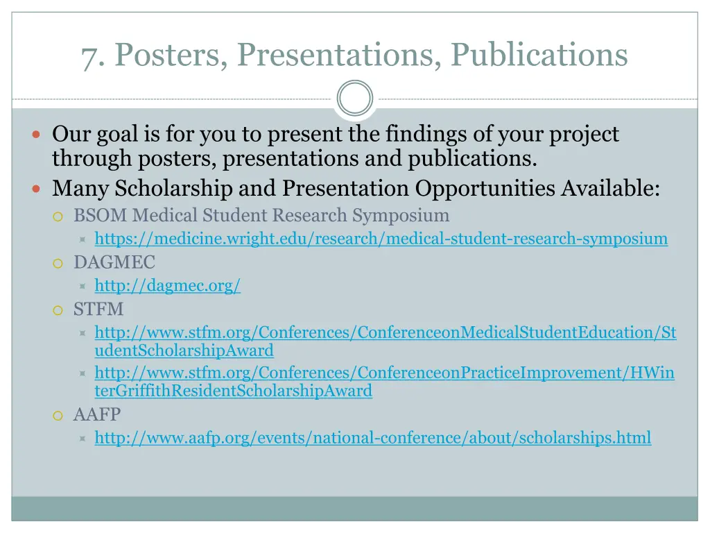 7 posters presentations publications