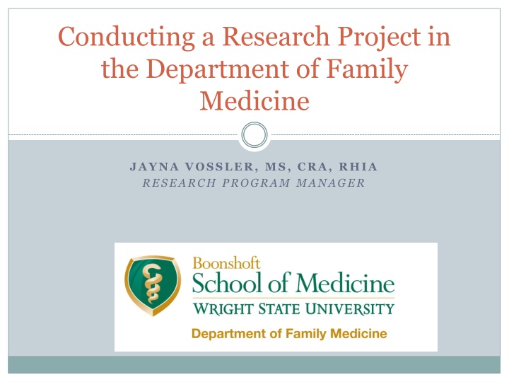 conducting a research project in the department
