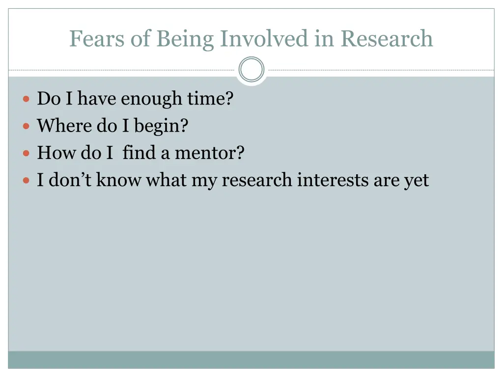 fears of being involved in research